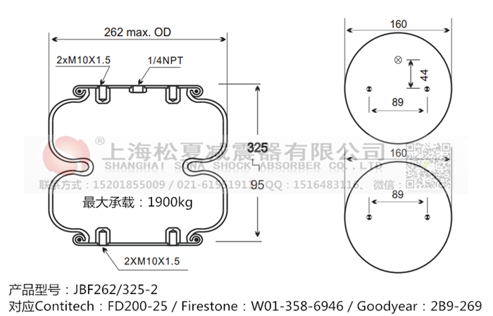JBF262/325-2橡膠<a href='http://www.63859.cn/' target='_blank'><u>空氣彈簧</u></a>